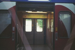 willzphosgraph:  Train doors opening, not sure if i was leaving the train or boarding. Sorry again for the ugly lines.  Taken with an Olympus XA2