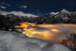 The italian city of Chiavenna quietly sleeping