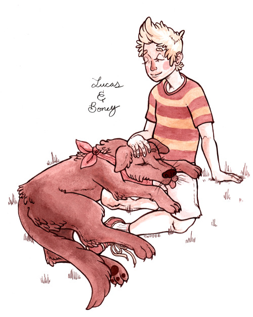 twodeeweaver: Inktober #1 - Lucas &amp; Boney(Mother 3) Happy birthday Mother 3!