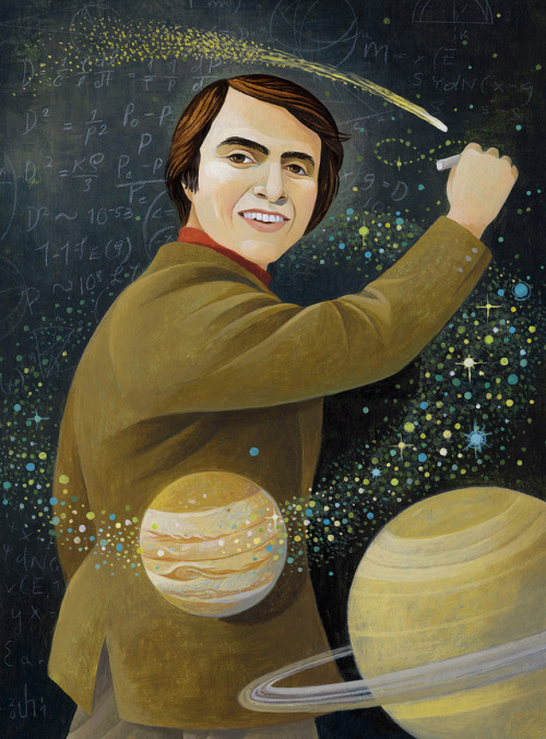 creadoresdebelleza: Jody Hewgill: Poder estelar, retrato de Carl Sagan para Smithsonian Magazine.