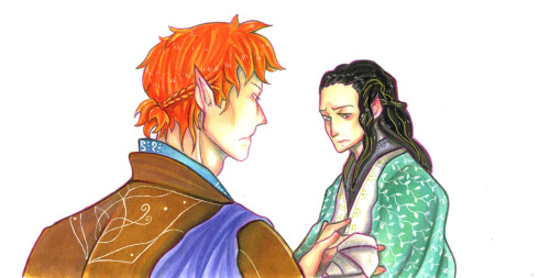 cloudsarechibi:The Silmarillion - Maedhros x Fingon - Copic markers I adore these two to death and a