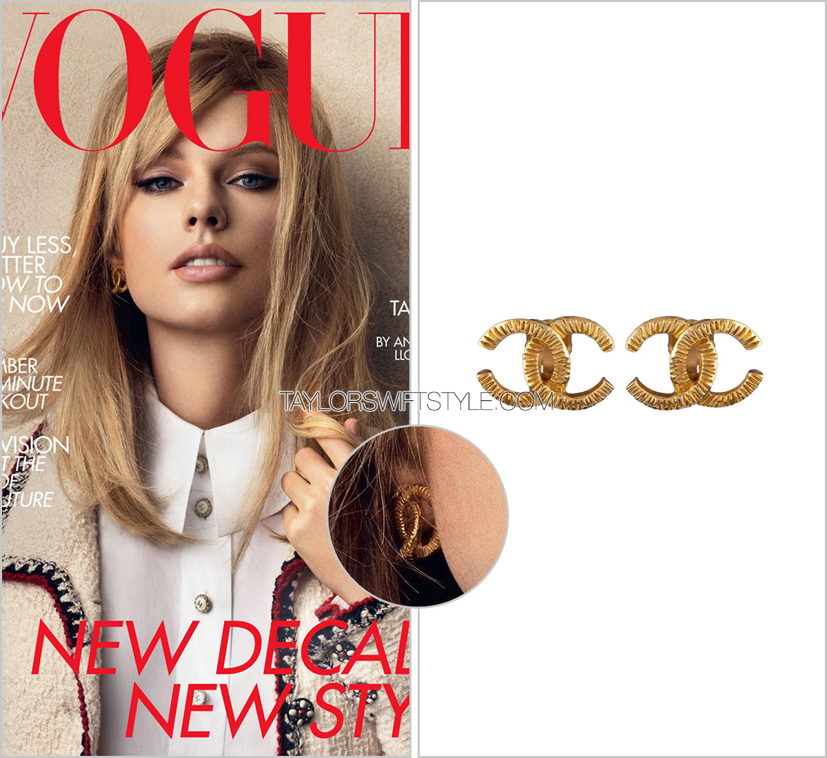 Taylor Swift Style — British Vogue  January 2020 Chanel 'Crinkled Logo