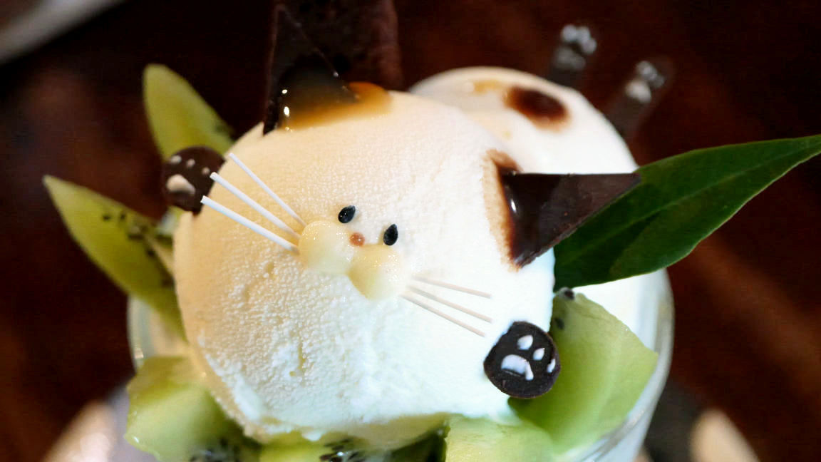 goodpicturesthatilike:  (via かわいすぎるネコがつぶらな瞳で見つめてくる「初恋にゃんこパフェ」を食べてきた