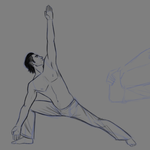 shadowblinder:friend of mine headcanoned that Kaidan took up yoga after brain camp so I had to do a 