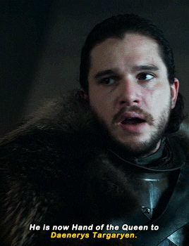 jondaenerysdaily:Daenerys and Jon saying each other’s name on screen for the first time. (requested by @manbunjon)