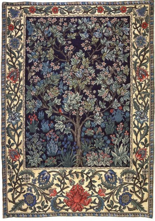 Tree of Life. William Morris’ bedchamber at Kelmscott Manor, embroidered by Jane Morris.