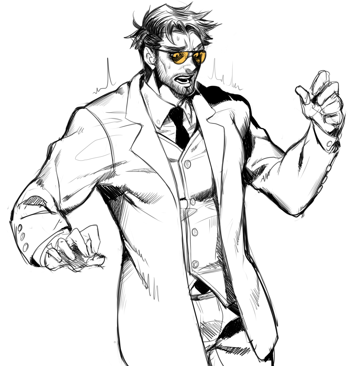 nainsoo:    A terrified Robert in a suit – best daddy is too fun to draw &lt;_&gt;….