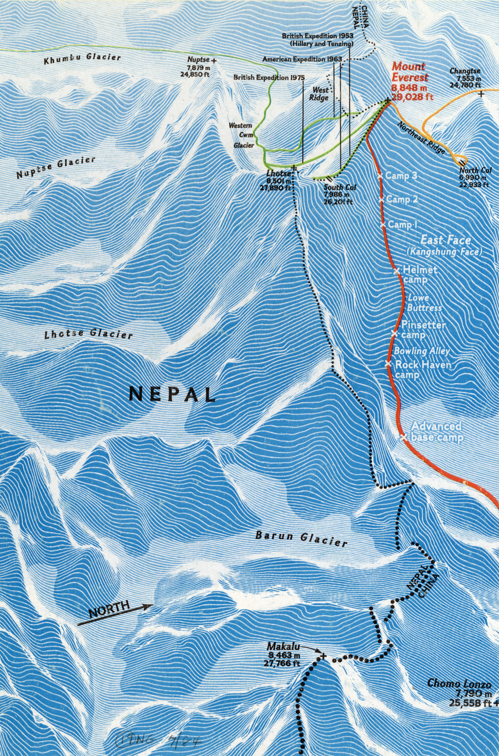 every time you can Contour map of Mt. Everest