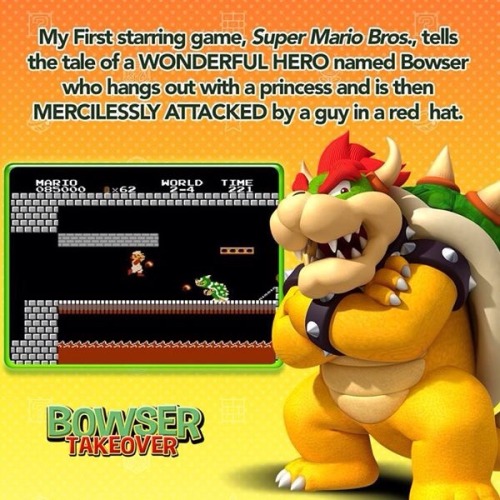 everlasting-electrons:sleepyoshi:angelchavez-nintendo:If you like The Mario’s Villain it a beast fusion with Turtle and Dragon, Princess Peach’s Abductor, it’s the King of Koopas since 1985.BOWSER  Where do I sign up?  poorly constructed brick bridges