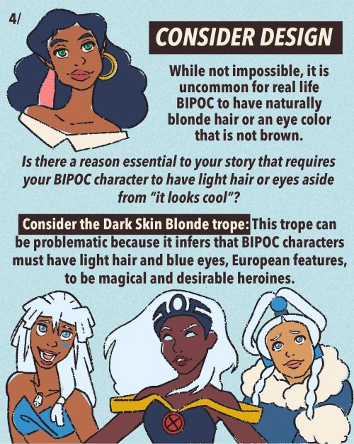 tolstoyevskywrites:Important ideas to consider when creating characters who are black and indigenous