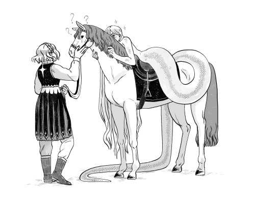 juliettecousin:Medieval Girlfriends random doodles[image description: three digital illustrations of