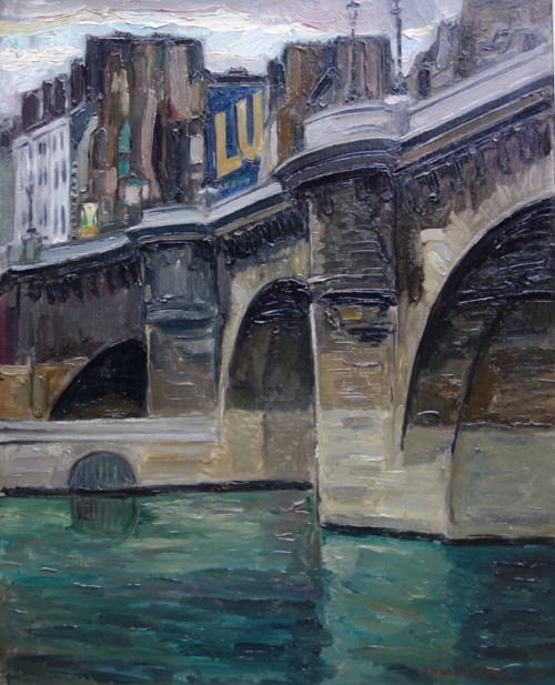 Pont Neuf , Paris    -    Dirk Herman Willem FilarskiDutch, 1885-1964Oil on canvas,  81 x 65 cm.