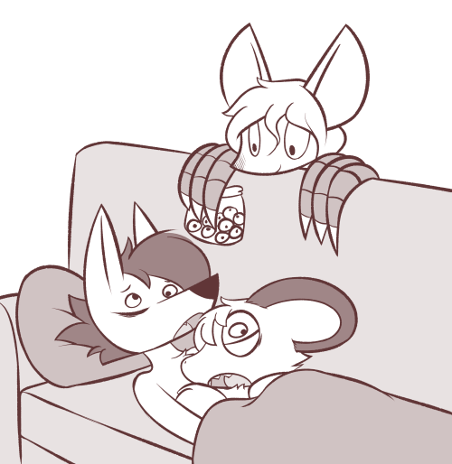 theartmanor:Molte’s younger brother, finding the bag of googly eyes.>w<