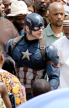 robertdeniro:  Chris Evans on the set of ‘Captain America: Civil War’