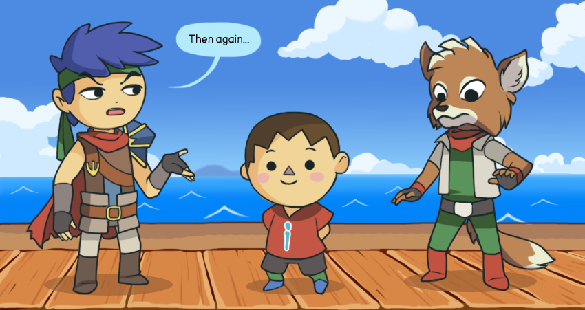 finalsmashcomic:  Worlds of Possibilities Villager loves shorts! They’re comfy