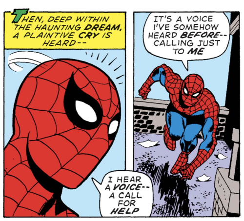 Peter Parker in six panels