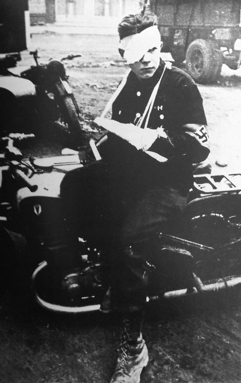 bdm-88:  A Wounded HitlerJugend messenger on the Western Front, 1944.