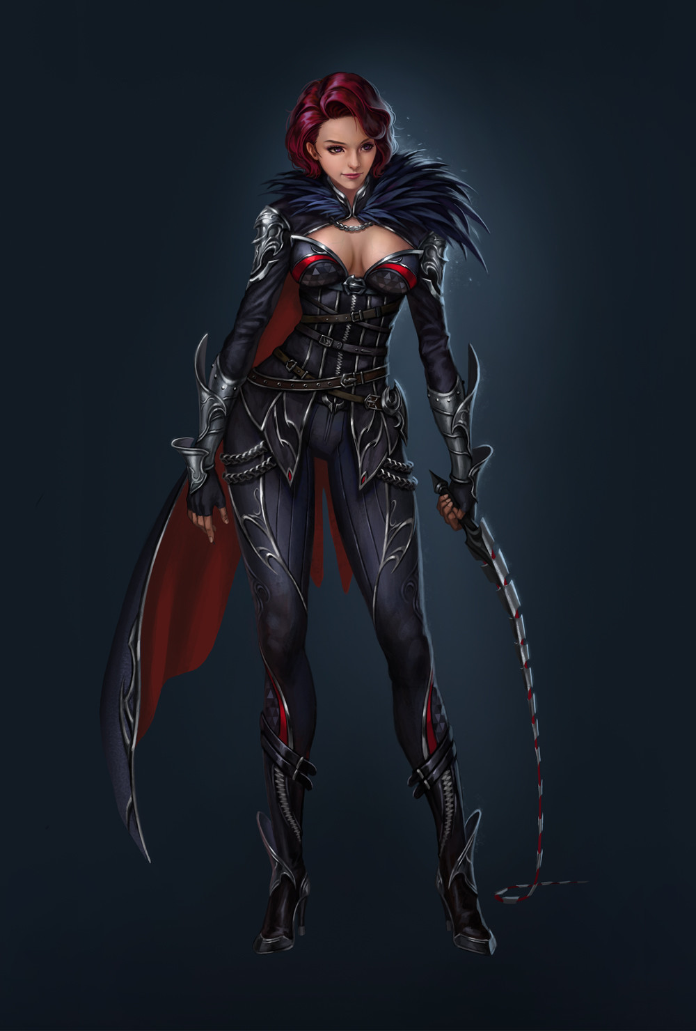 Beautiful warrior girl: Original fantasy character [digital art by B.Elin.]