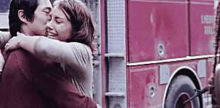 maggiegrheene:  Glenn &amp; Maggie being adorable little cutie pies without a