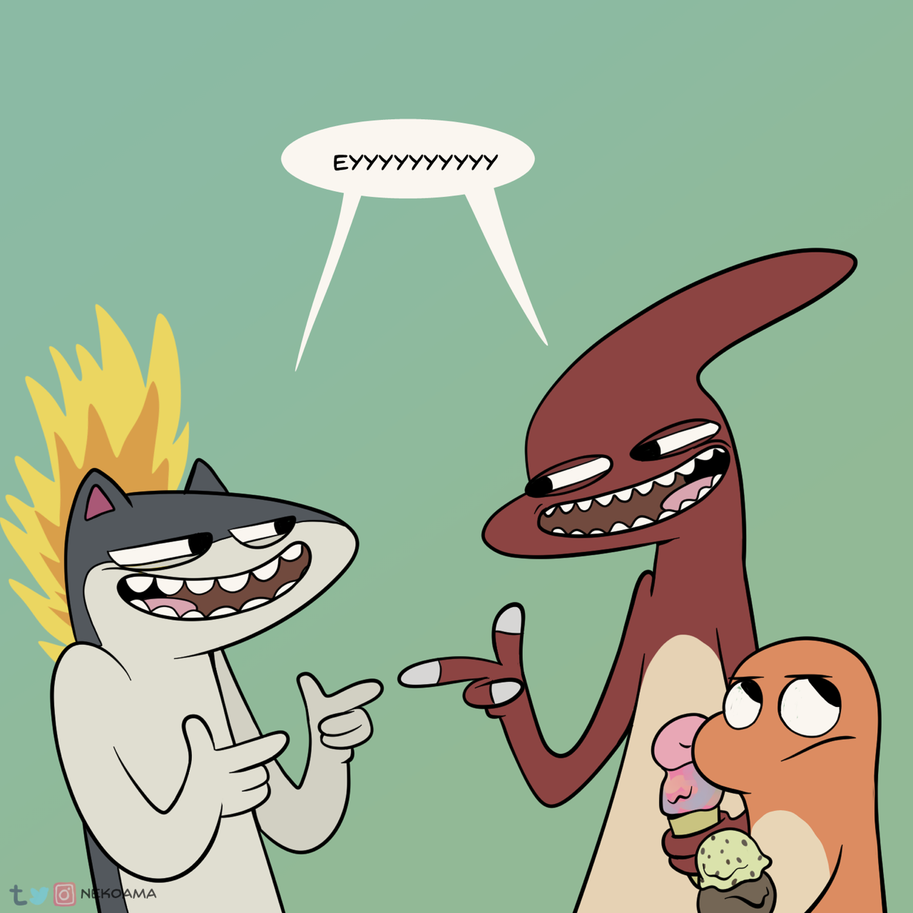 nekoama:   What’s Up Bro?  Today’s comic guest stars Quilava! Who is that guy.
