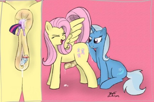 Trixie and fluttershy as requested sorry it took so long