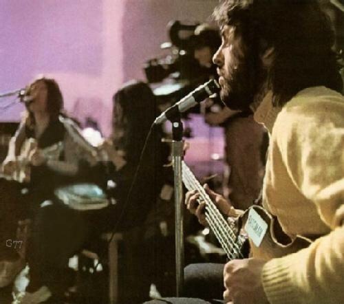 sgtpeppersolonely:  The Beatles during the recording session of “Get Back”, 7 January 1969.