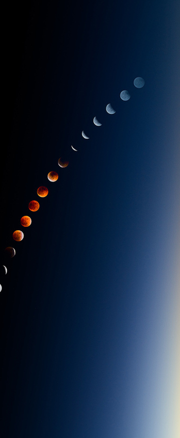 Lunar Eclipse Over Mt. Shasta, California