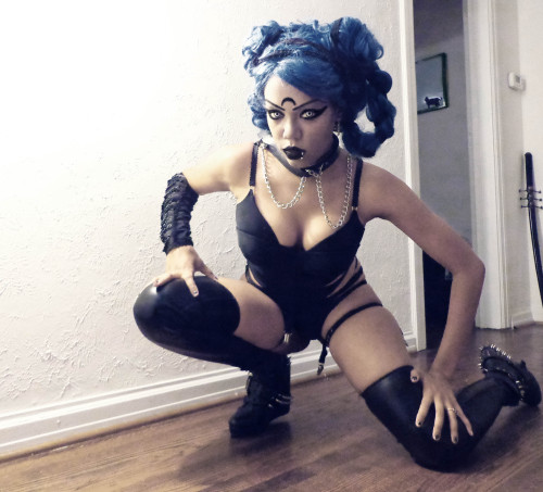 blacksilk-gothmodel:  Sailor Moon (Black Moon Clan) inspired. Just trying stuff out. ~Black Silk 
