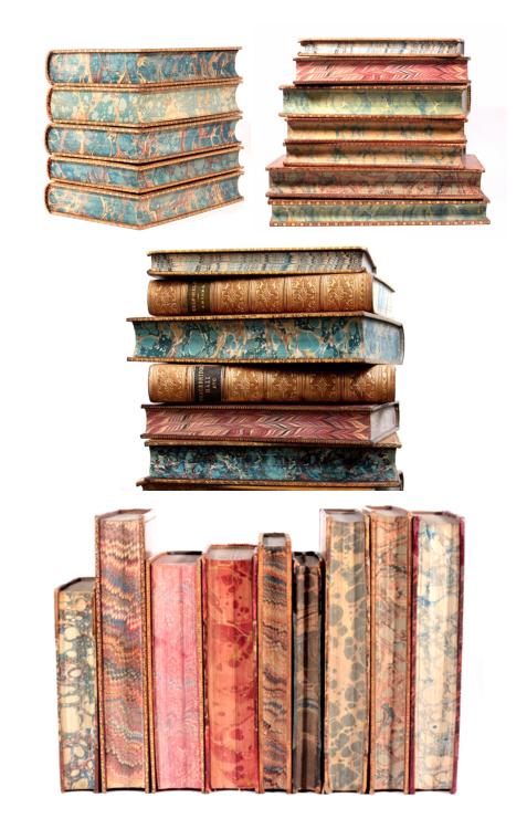 michaelmoonsbookshop:old books with marbled page edges..