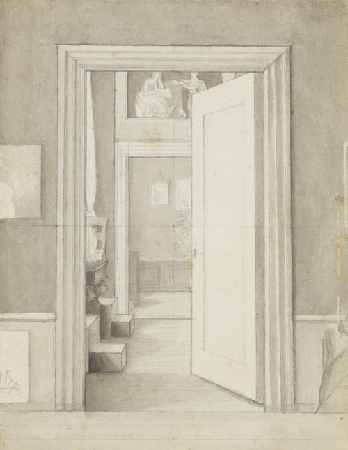 Home at CharlottenborgChristoffer Wilhelm Eckersberg(Danish; 1783–1853)ca. 1824Pencil, wash on paper