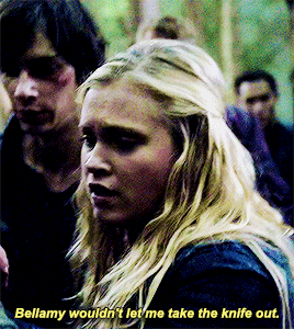 bellarkegifsdaily: every bellarke scene ever | 1x06 - his sister’s keeper (pt 3 of 3)