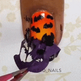 crisp-season:  nailpornography:  Bats Nail Vinyls  autumn leaves~haunted breeze 