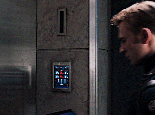 gif 3 of 10. Steve looks up from the tablet and gives Maria a confused look.