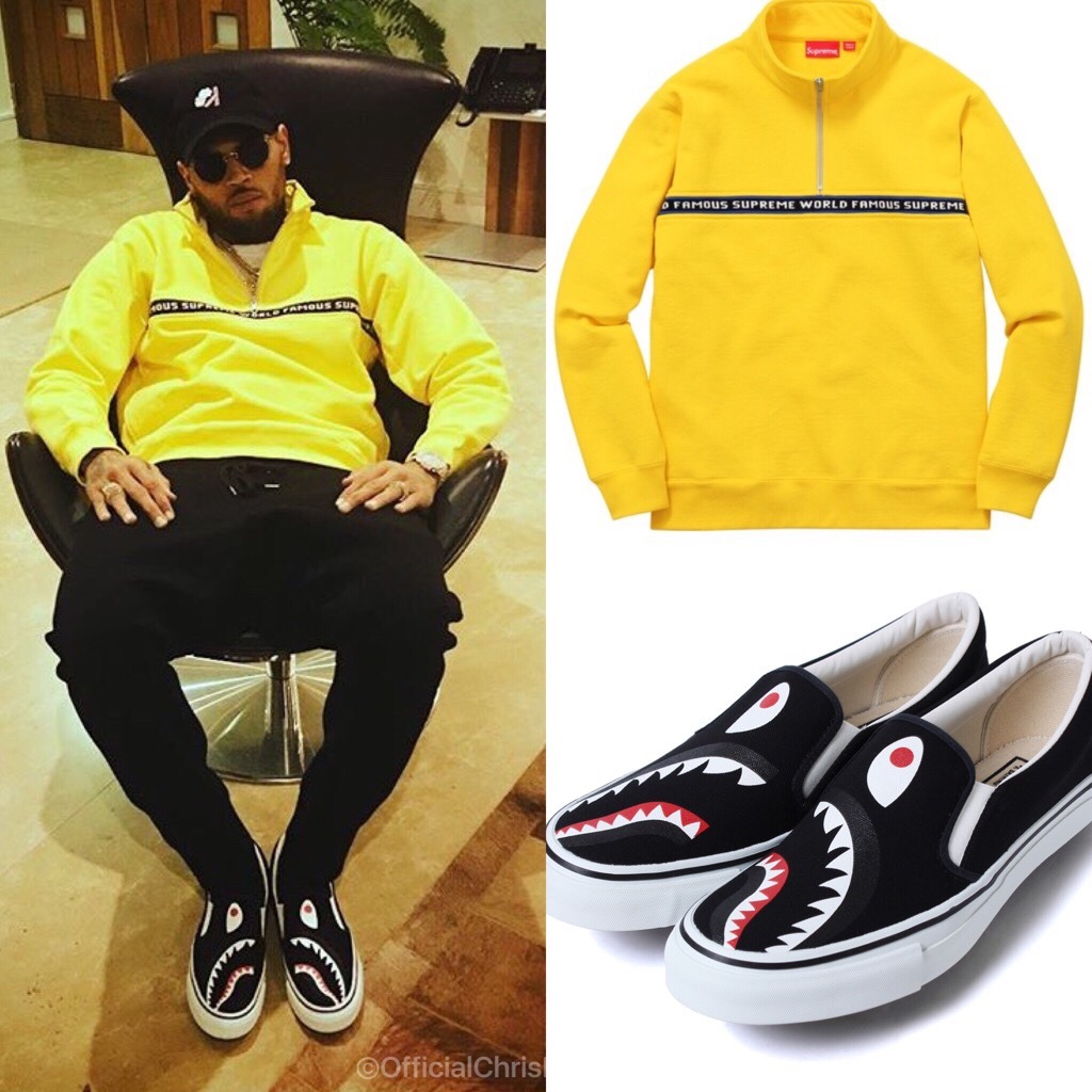 √ Swag Check: Chris Brown in BAPE & New Balance 577 Sneakers