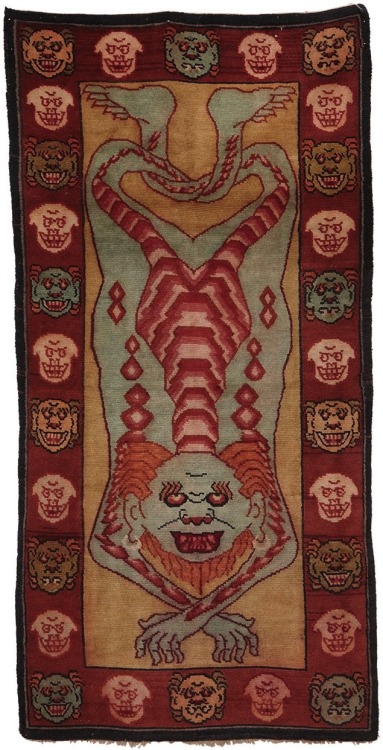 giovannigf:  Tantric rug Tibetan, circa 1930 Hand knotted in wool on a wool foundation 36.22 in. x f