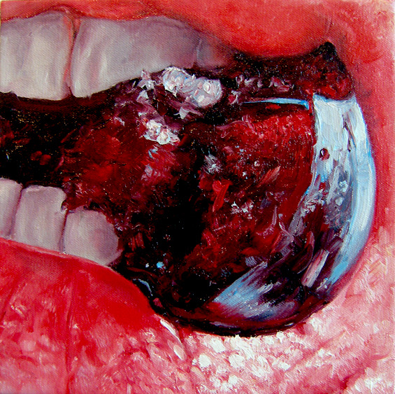 mfjr:  (via edie nadelhaft fine art: Bite) 