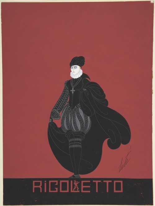 Design for Black Breaches, Cap and Cape for Ganna Walska in “Rigoletto” by the Chicago O
