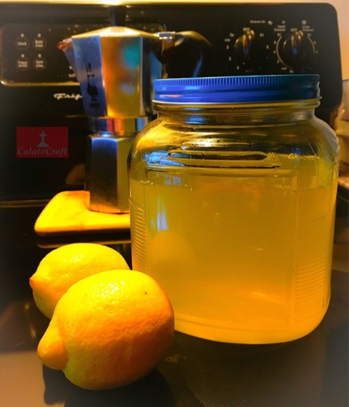 Finally finished making my batch of limoncello! After steeping my lemons in alcohol for two years! I