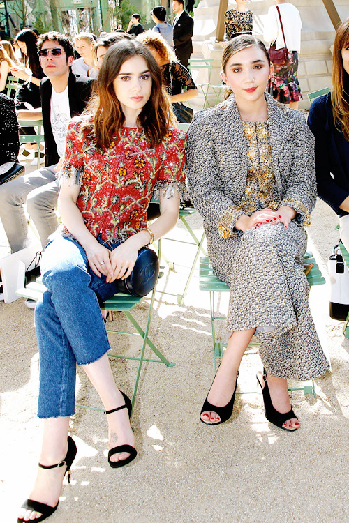 Lily Collins - Sitting next to Rowan Blanchard at CHANEL couture, whose  inner beauty shines brighter than both our sequin tops combined