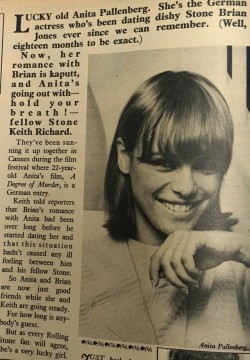 curtainofflesh:  Anita is a very lucky girl indeed ;-)  This appeared in the Fabulous Magazine in 1967.