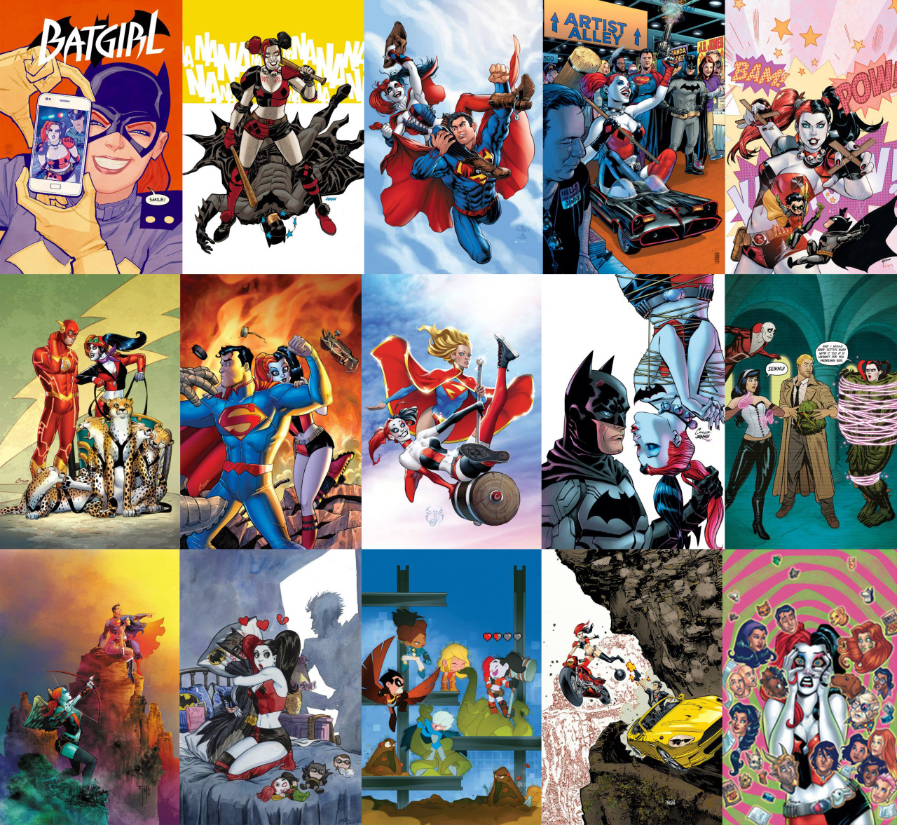 nocrossfire:  I combined all the comic covers for the Harley Quinn’s guest variants