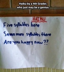 comicness:  4th Grader Haiku 