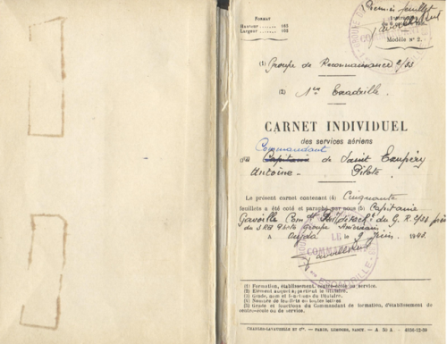 Carnet de vol d'Antoine de Saint Exupéry