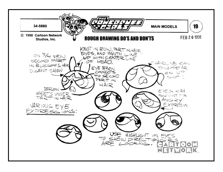 eatmyvision:    Cartoon Network’s: The Powerpuff Girls Original Model Sheets  