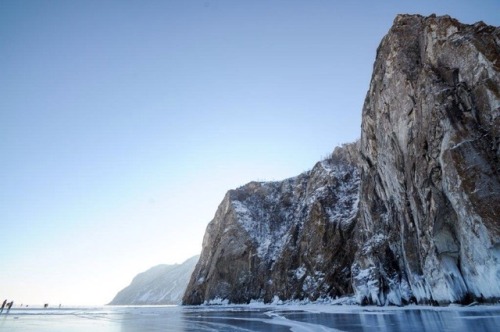 Lake Baikal frozen over.