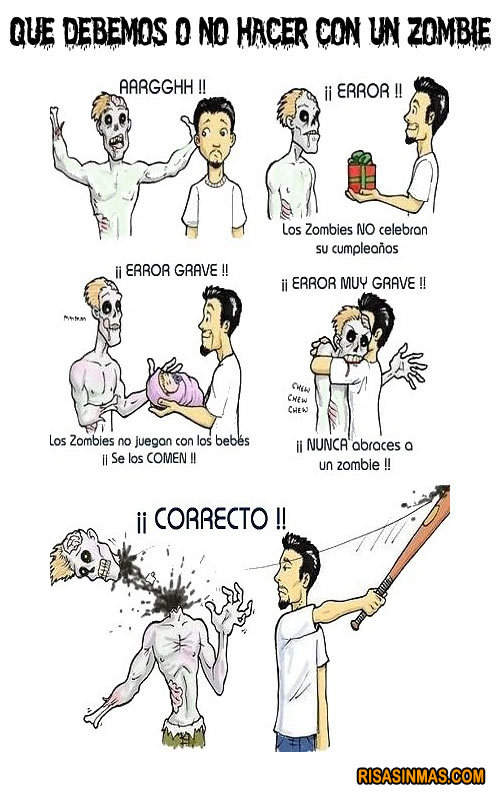 futubandera:  que hacer y que no hacer ante un encuentro con un zombie