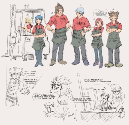 An AU where KH characters are Australians and most of them work at “PUNNINGS”.So @t