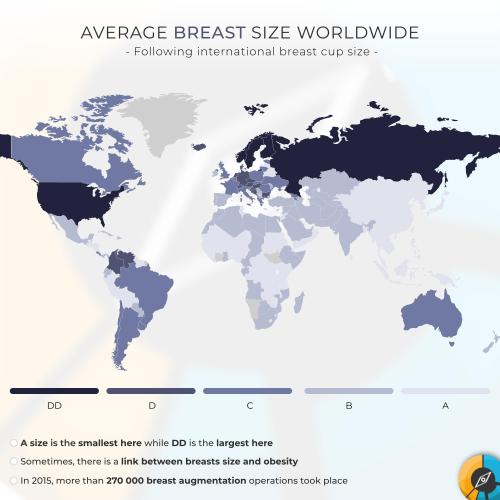 Beautiful Maps on X: World map of Average Breast Cup Size in the World by  Country  @getcutiedresses @TheBoobExpert   / X