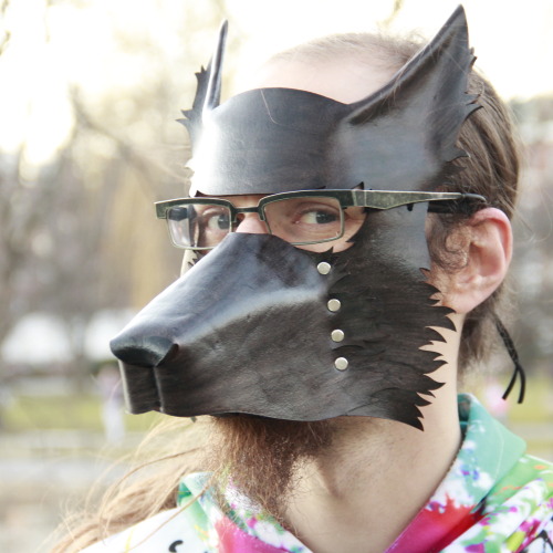 This Leather Wolf Mask Can Be Worn With Glasses! Also, Of The Canine Masks Ive Made, This Is The One