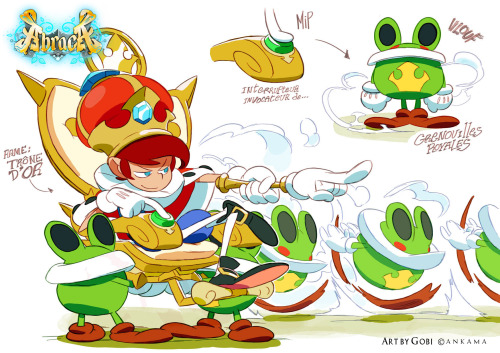 catfishdeluxe:  More concepts for Ankama’s videogame “Abraca” ! This time we show you the Prince Class, (originaly “Knight Class”), who have the ability to turn into frog and swallow ennemies before spitting them out onto other ennemies ! You